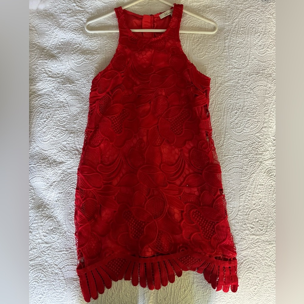 Lovers & Friends red lace cocktail dress size small